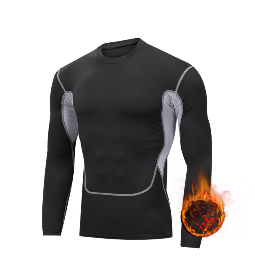 Compression Long Sleeve Shirt Muscle Fit Gym Workout Training Top Men