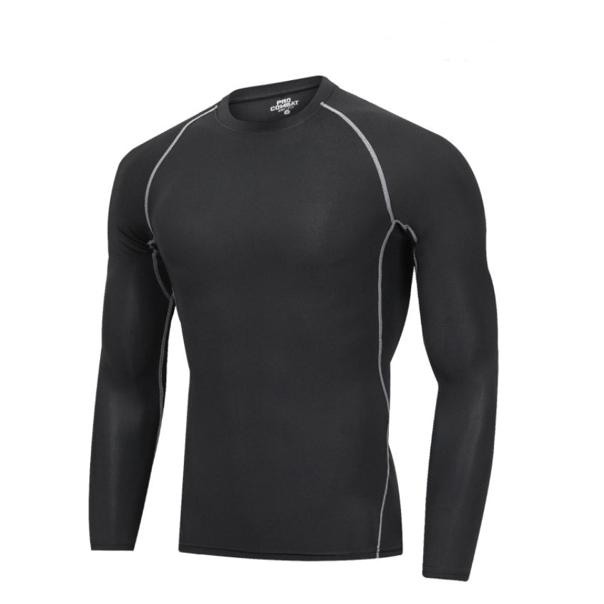 Compression Long Sleeve Shirt Muscle Fit Gym Workout Training Top Men