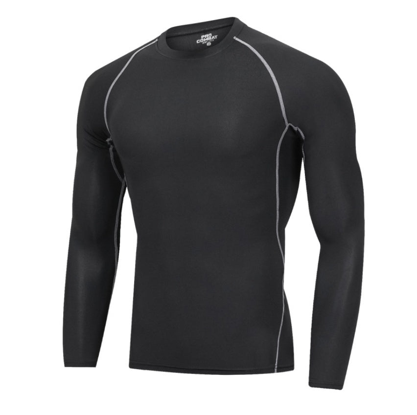 Compression Long Sleeve Shirt Muscle Fit Gym Workout Training Top Men
