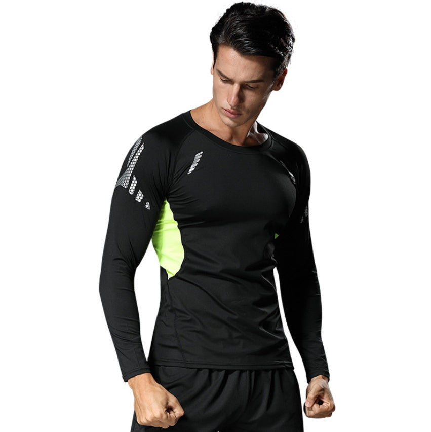 Compression Long Sleeve Shirt Muscle Fit Gym Workout Training Top Men